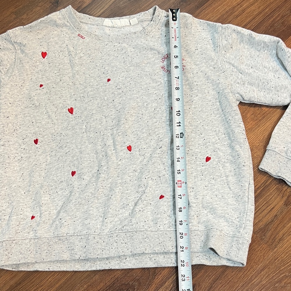 H&M Light Gray Sweater with Red Heart Accents - Picture 7 of 8